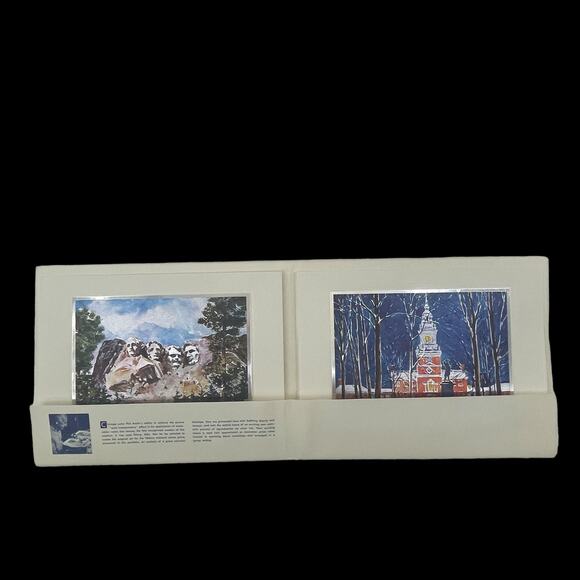 Vintage Famous American Shrines Foil Print Set by Phil Austin 4 Etchings 10.5x8 - Picture 6 of 9